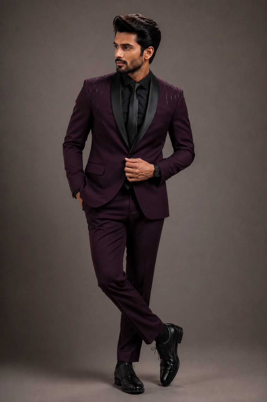 Celestial Burgundy Tuxedo