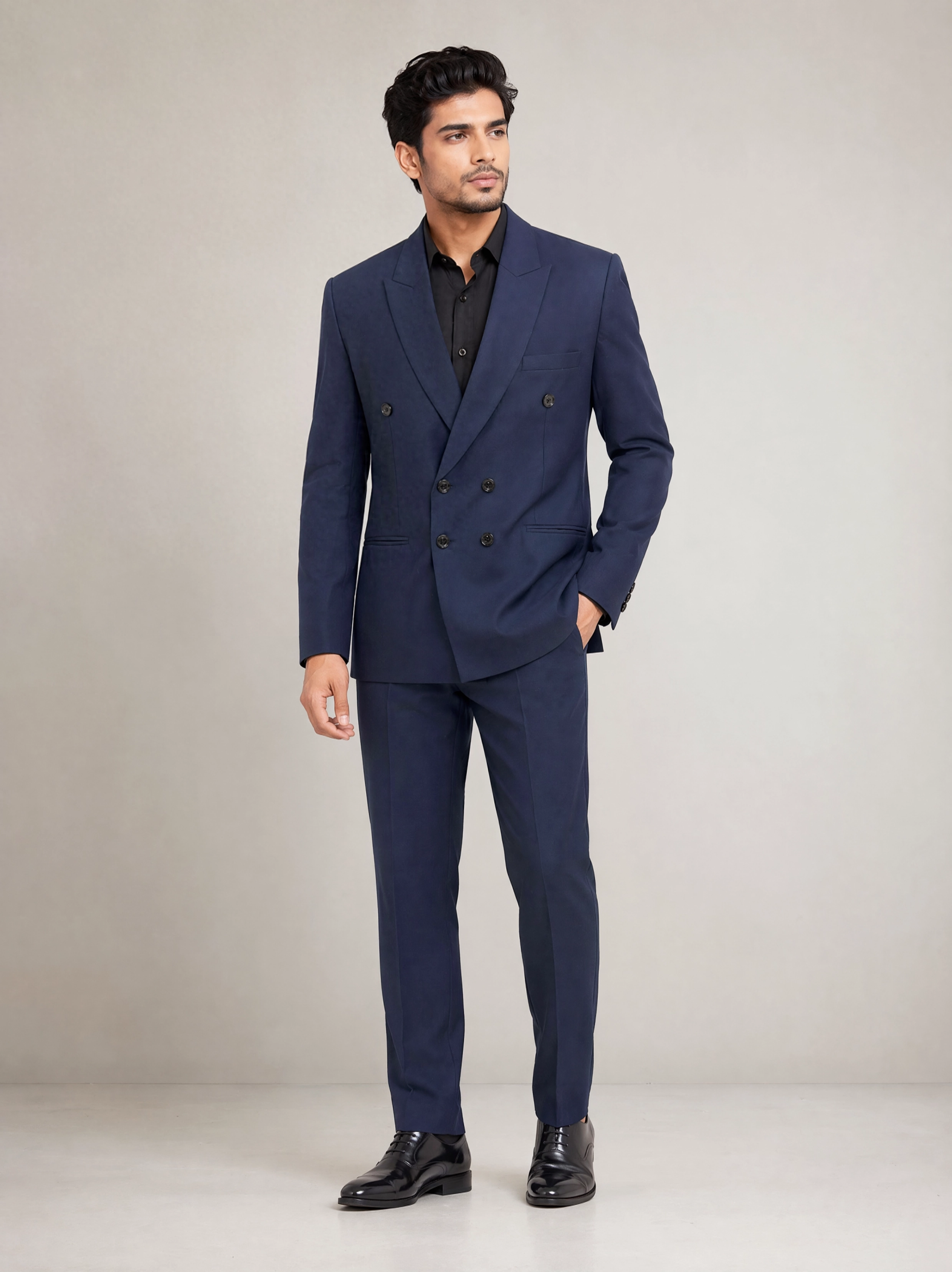 Blaze On Me – The Midnight Navy Double-Breasted Suit