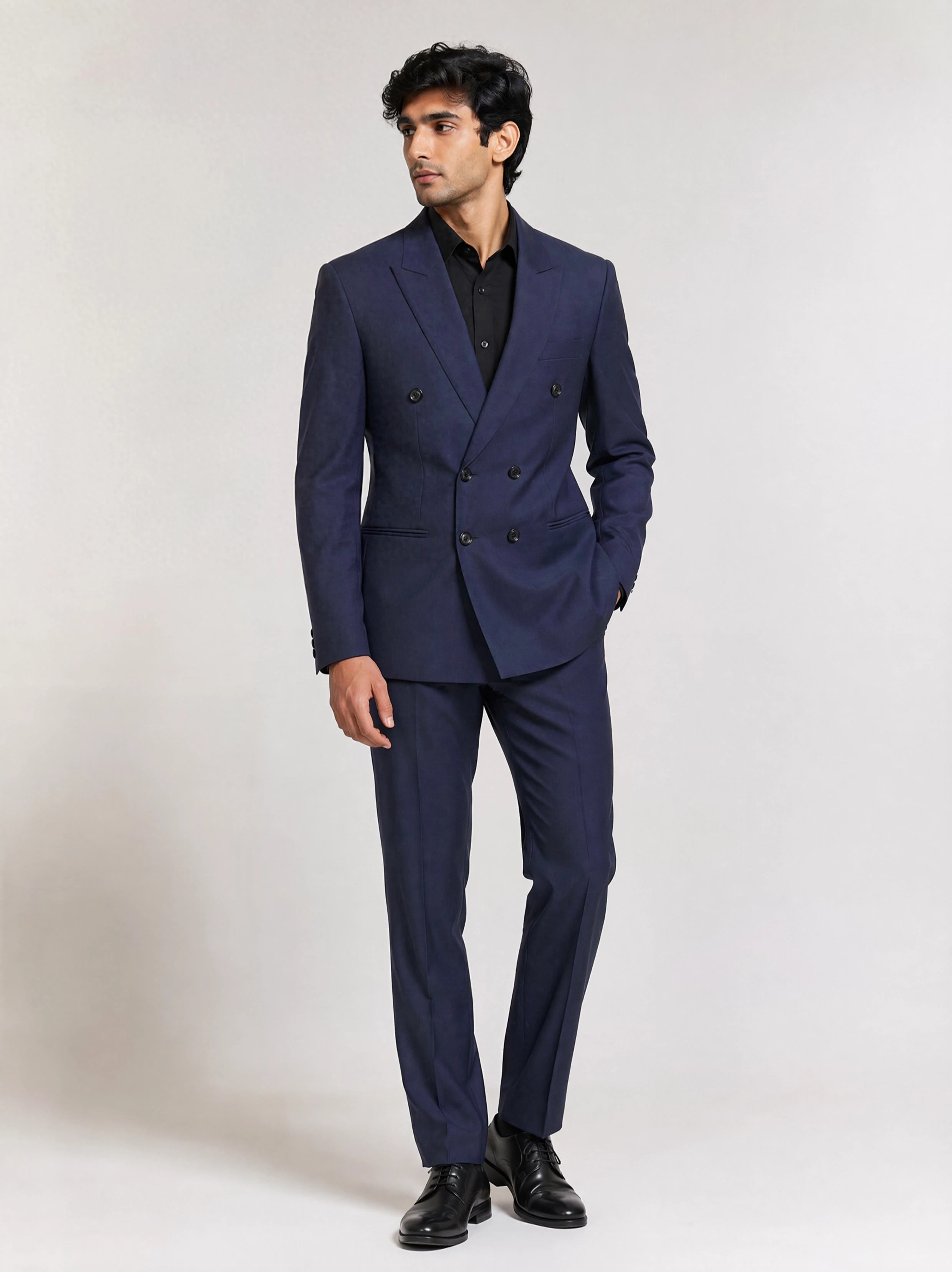 Blaze On Me – The Midnight Navy Double-Breasted Suit