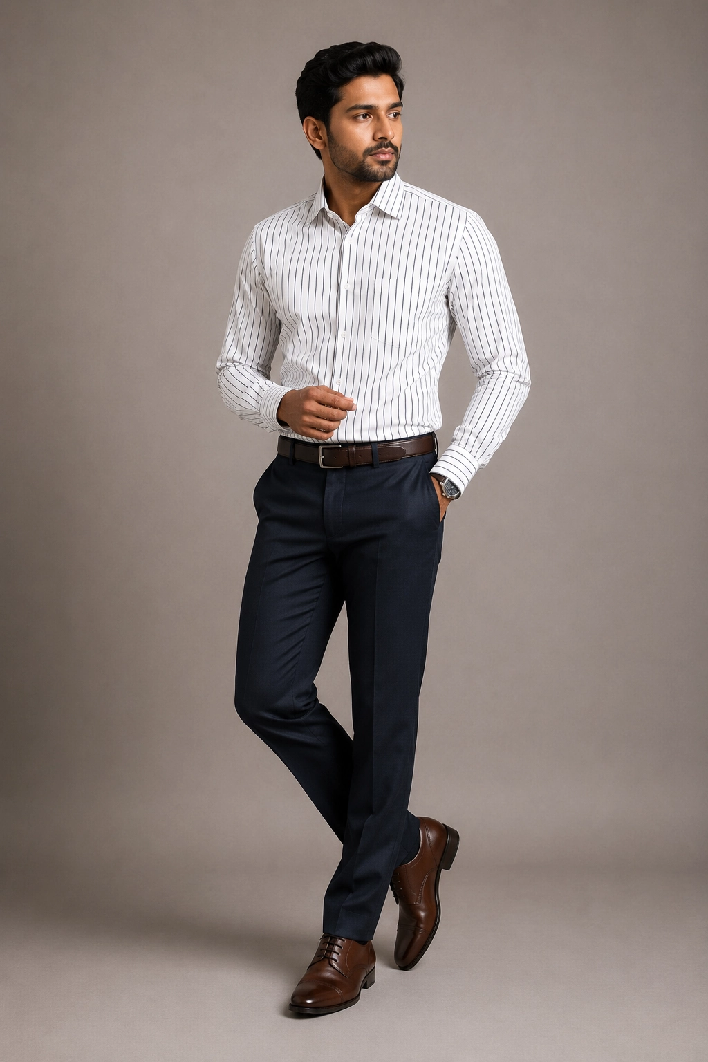 Handmade Tailored Striped Formal Shirt