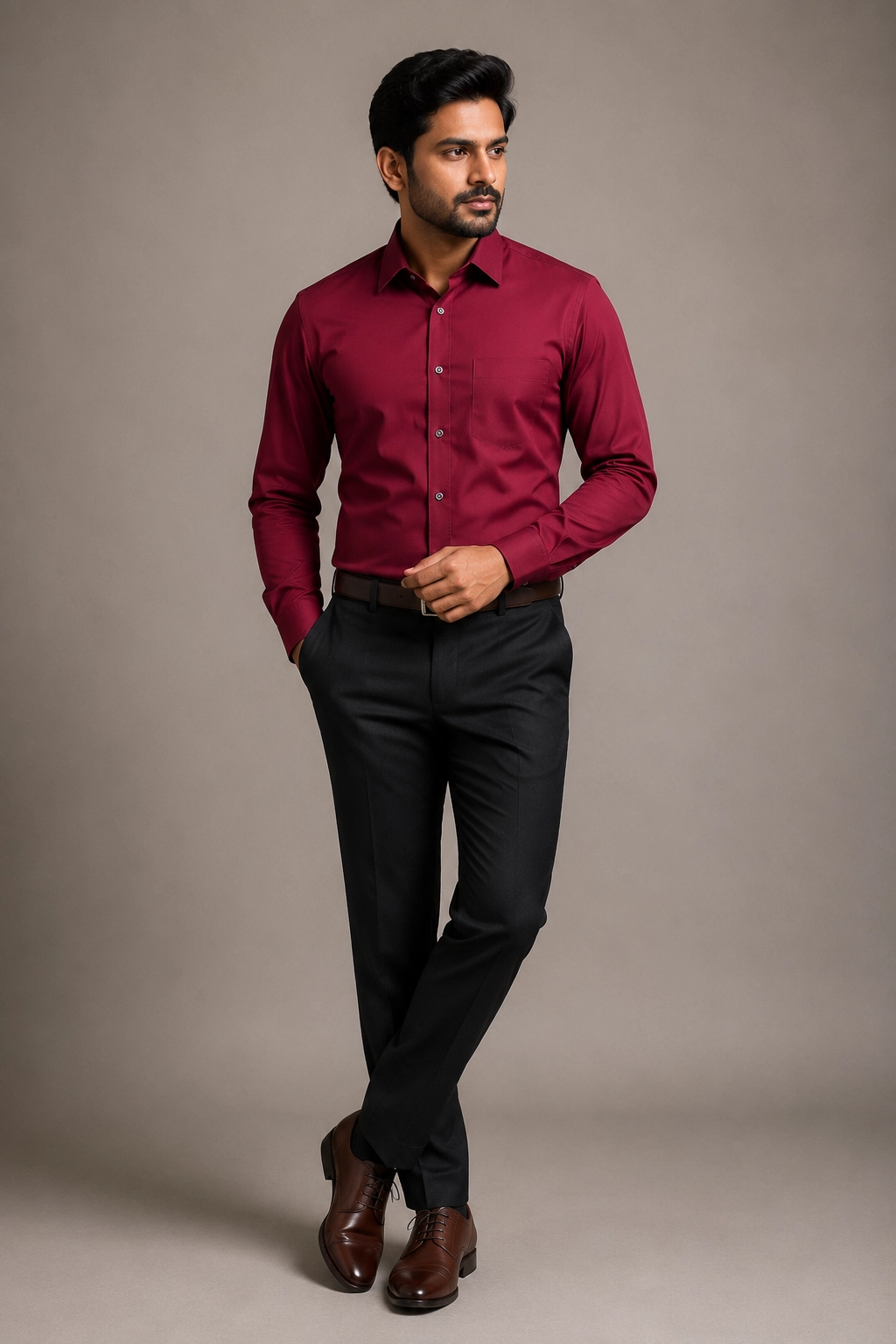 Handmade Tailored Premium Formal Shirt – Maroon