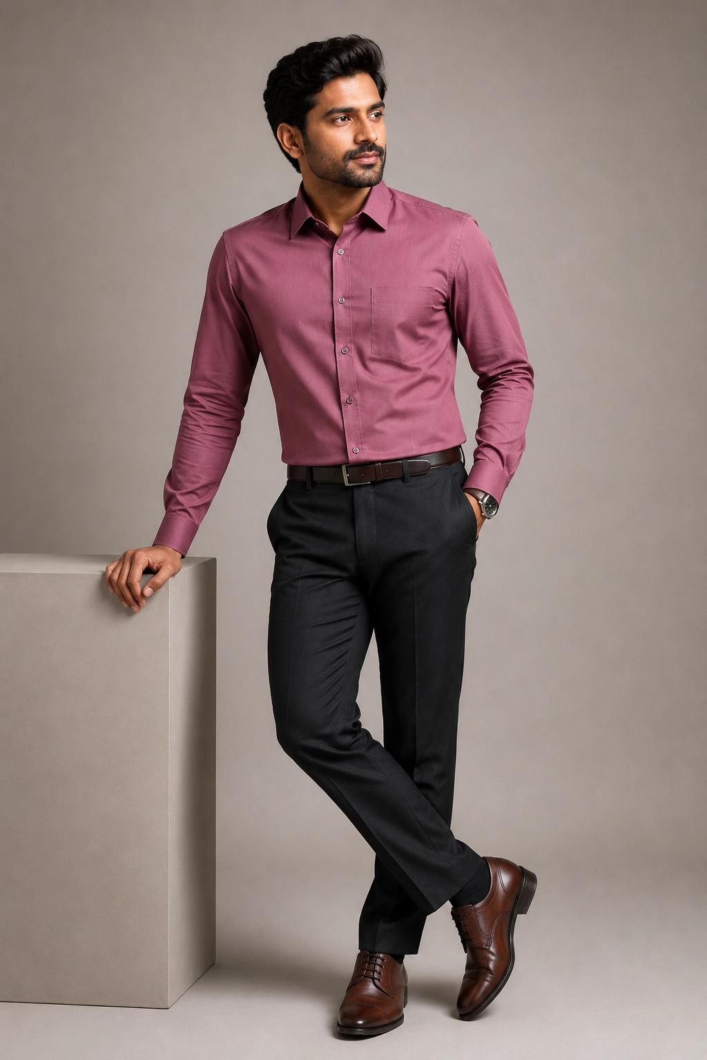 Handmade Tailored Premium Formal Shirt – Dusty Rose