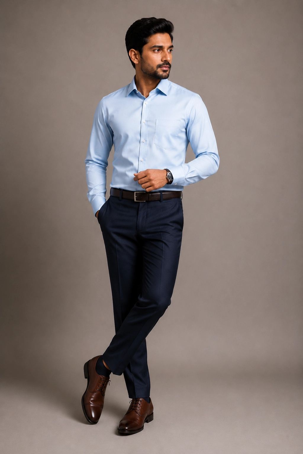 Classic Light Blue Formal Dress Shirt