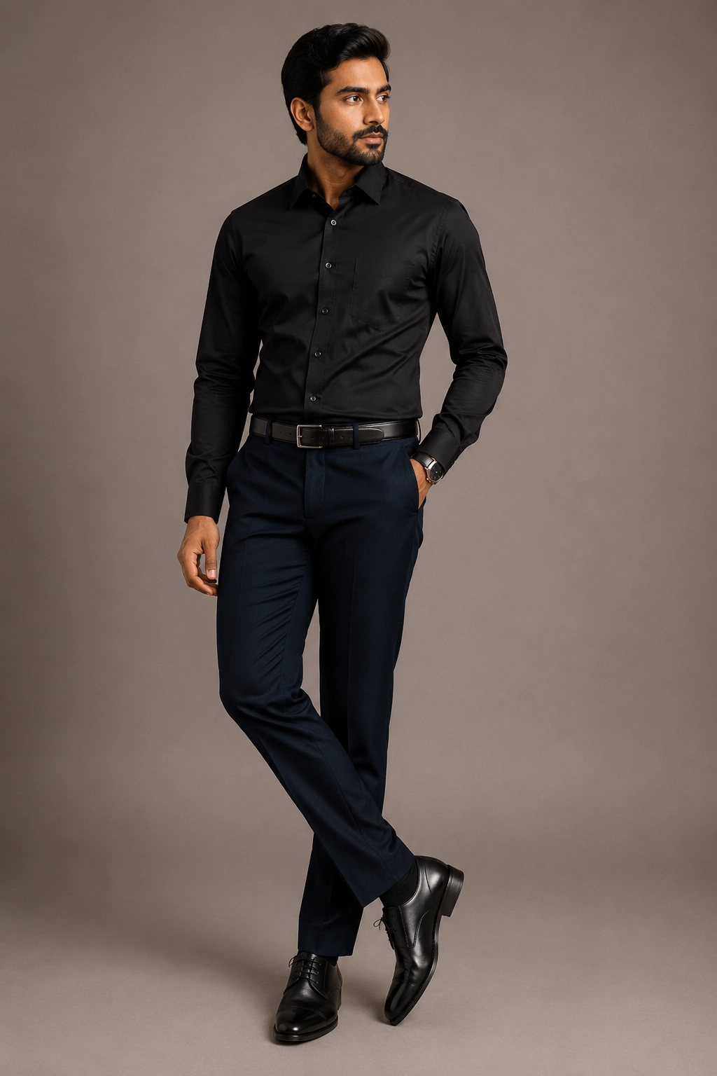 Blaze On Me Premium Black Slim Fit Formal Shirt