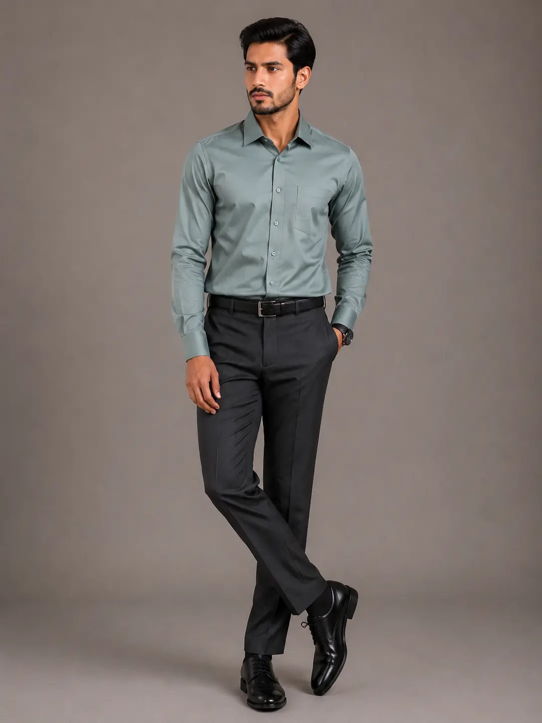 Blaze On Me Premium Sage Green Slim Fit Formal Shirt