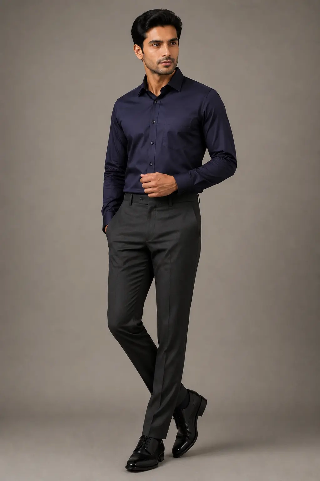 Blaze On Me London Men Premium Navy Blue Formal Shirt