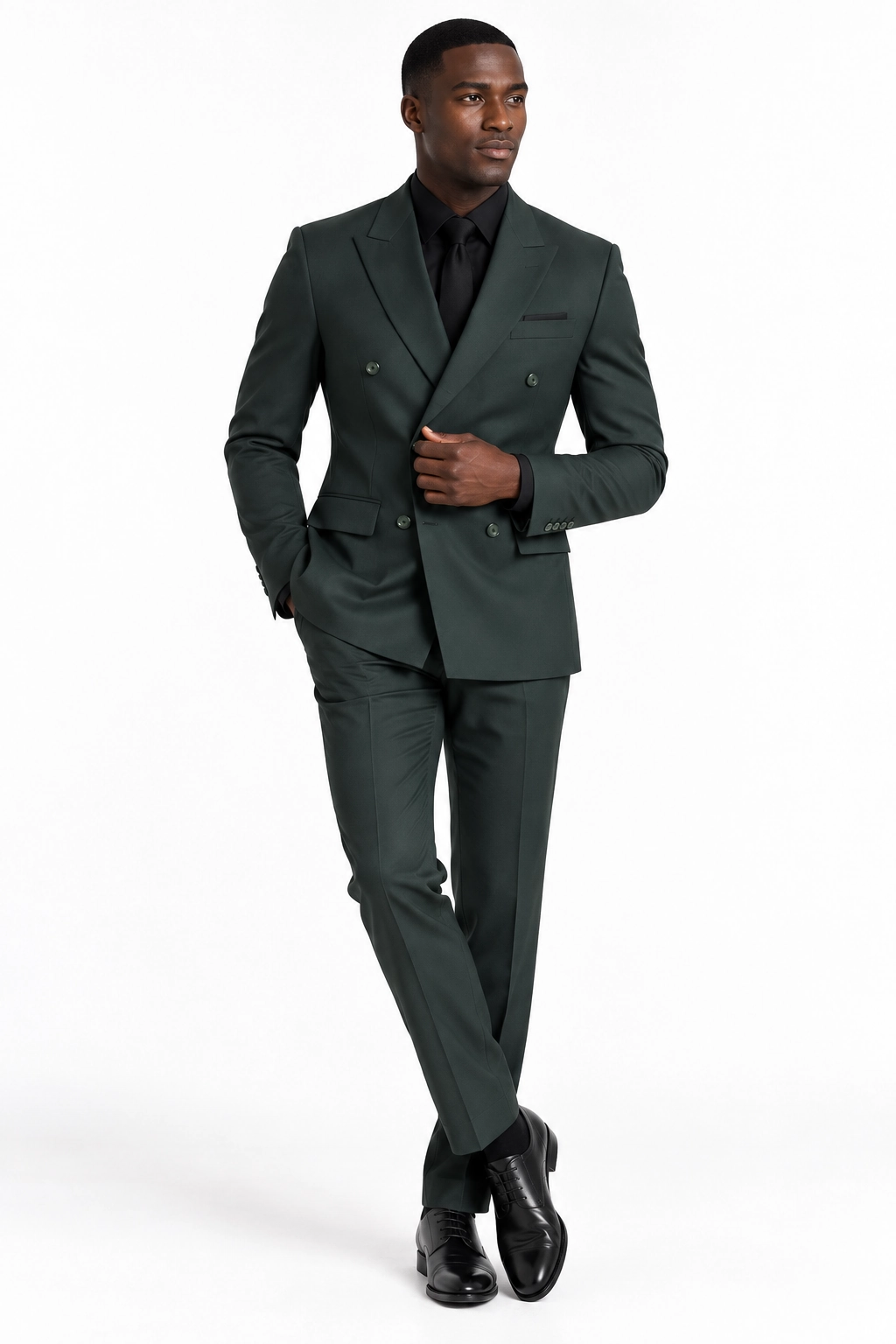 Midnight Emerald Japanese Double-Breasted Suit