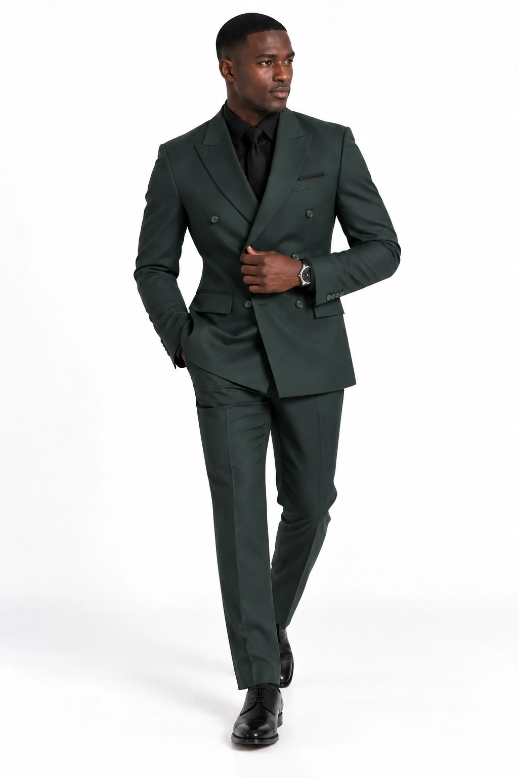 Midnight Emerald Japanese Double-Breasted Suit